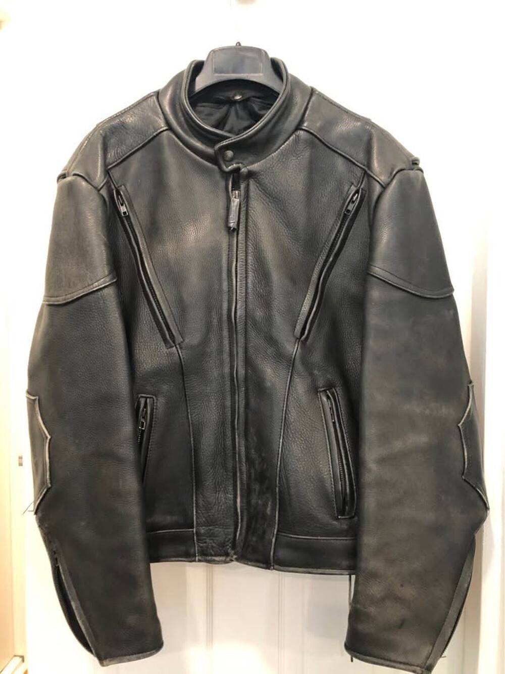 VTG "U.S. Made Co." Heavy Leather Motorcycle Jacket SZ 48